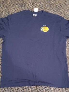 Bass Pro Shops Navy Short Sleeve Logo Tee - Yellow Accent 2XL